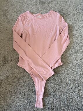 Girls' Soft Pink Long Sleeve One-Piece Bodysuit